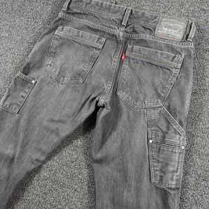 Y2K Levis 514 Mens 34x34 Grey Slim Straight Carpenter Utility Denim Jeans